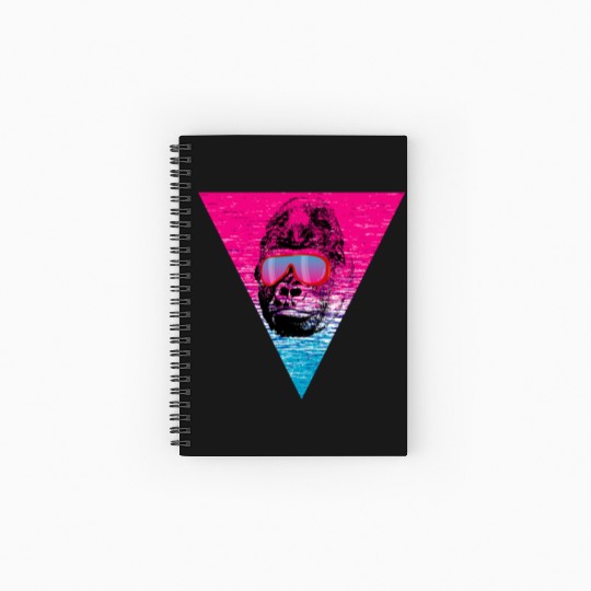 Cool Monkey Ape Gorilla sunglasses gift idea Spiral Notebooks   Ruled Line