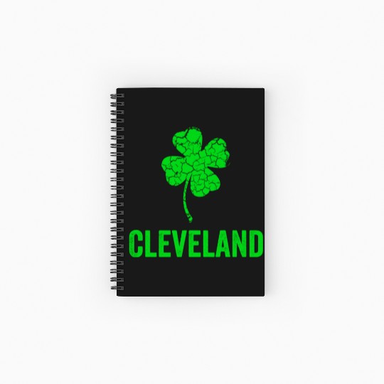 Cleveland Irish, St Patricks Day, Four Leaf Clover Spiral Notebooks   Ruled Line
