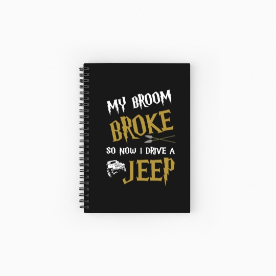 my broom broke so now I drive a jeep grandma t shi Spiral Notebooks   Ruled Line