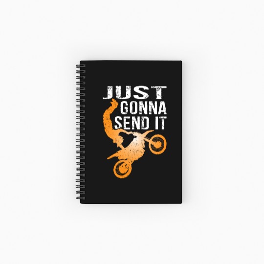 Just Gonna Send It Bike Spiral Notebooks   Ruled Line