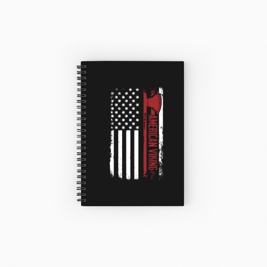 American Viking Patriotic Axe Graphic Victory Spiral Notebooks   Ruled Line