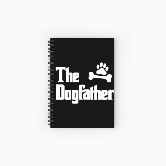 Mens The Dogfather Spiral Notebooks   Ruled Line Dad Dog Spiral Notebooks   Ruled Line Funny Fat