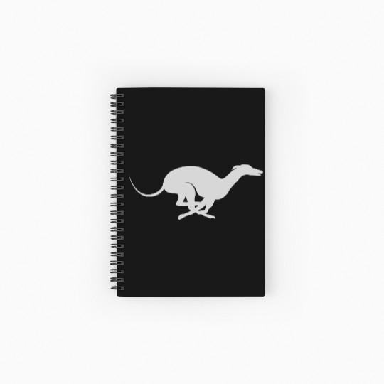 Light Grey Running Greyhound X Racer Track Dog Spiral Notebooks   Ruled Line