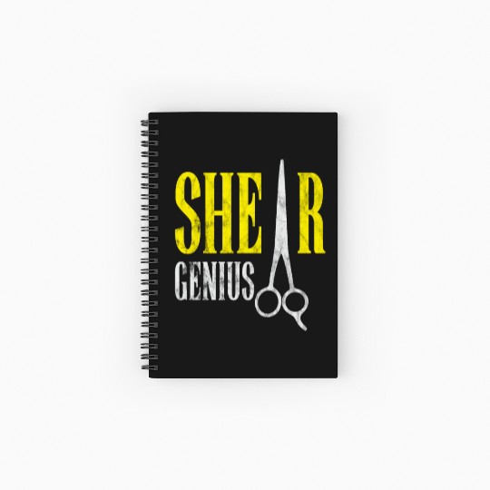 Shear Genius Hairstylist Worker gift Spiral Notebooks   Ruled Line