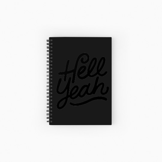 Text: Hell Yeah (black) Spiral Notebooks   Ruled Line