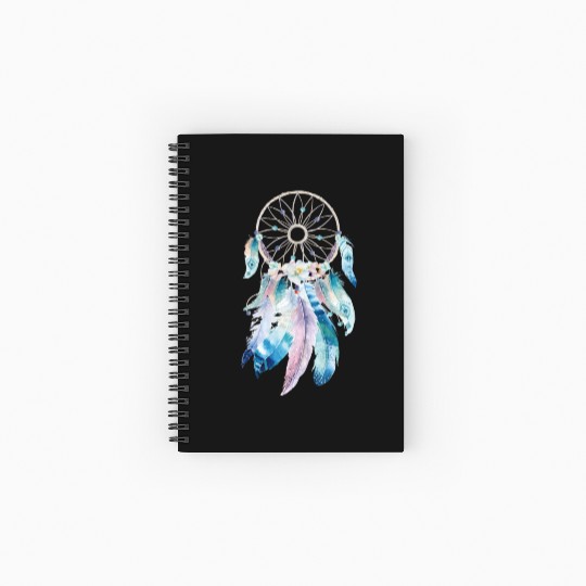 Image: Watercolor, Feather dreamcatcher Spiral Notebooks   Ruled Line