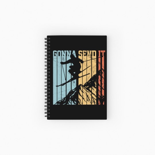Gonna Send It - Ski Vintage Gift Spiral Notebooks   Ruled Line