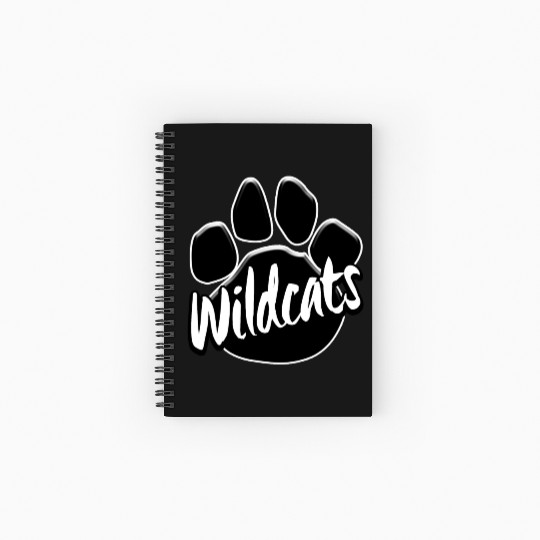 Wildcats Paw Print Mascot School Pride Spiral Notebooks   Ruled Line