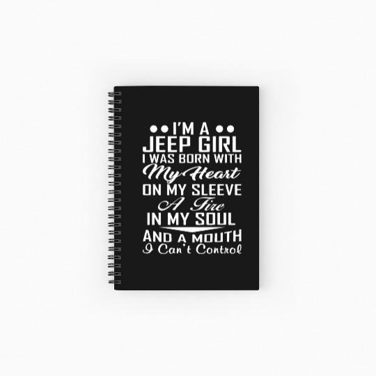 i am a jeep girl i was born with my heart on my sl Spiral Notebooks   Ruled Line