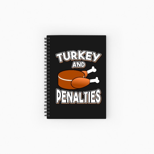 Turkey and Penalties Hockey Gift Thanksgiving Spiral Notebooks   Ruled Line