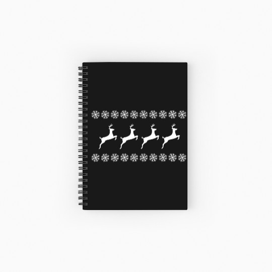 Christmas Reindeer - Xmas Design Spiral Notebooks   Ruled Line