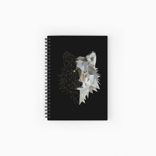 Geometric Wolf Spiral Notebooks   Ruled Line
