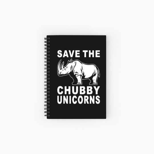 Save the Chubby Rhinoceros Funny Spiral Notebooks   Ruled Line