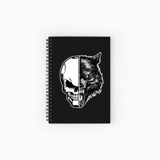 skull and wolf Spiral Notebooks   Ruled Line