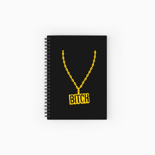 bitch necklace jewelry gold choker fashion beast s Spiral Notebooks   Ruled Line