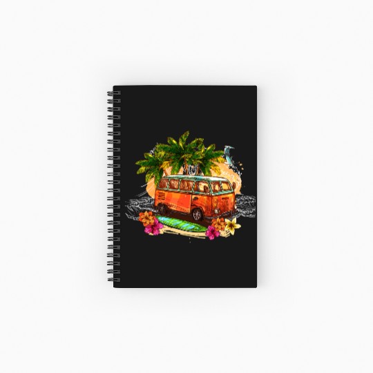 beach car Spiral Notebooks   Ruled Line