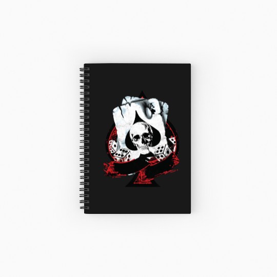 Scorched Ace Of Spades Poker Dice Skull Spiral Notebooks   Ruled Line