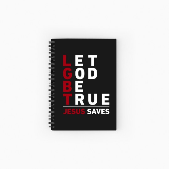 "Let God Be True, Jesus Saves" Christian Bible Spiral Notebooks   Ruled Line
