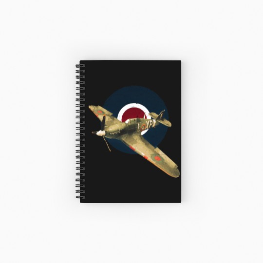 Hawker Hurricane RAF WW2 Fighter Plane Spiral Notebooks   Ruled Line