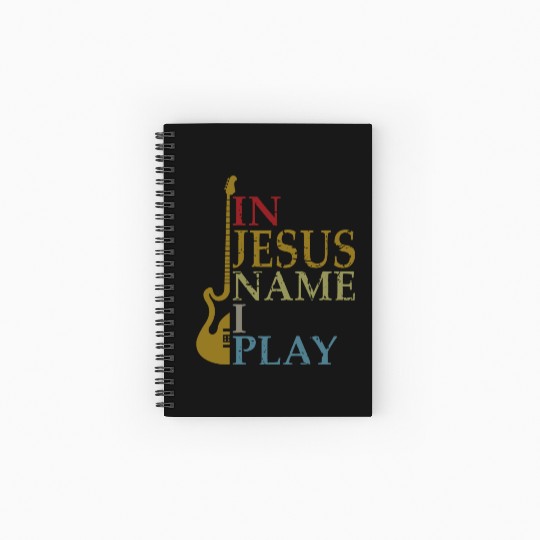 In Jesus Name I Play Bass Guitar Guitarist Player Spiral Notebooks   Ruled Line