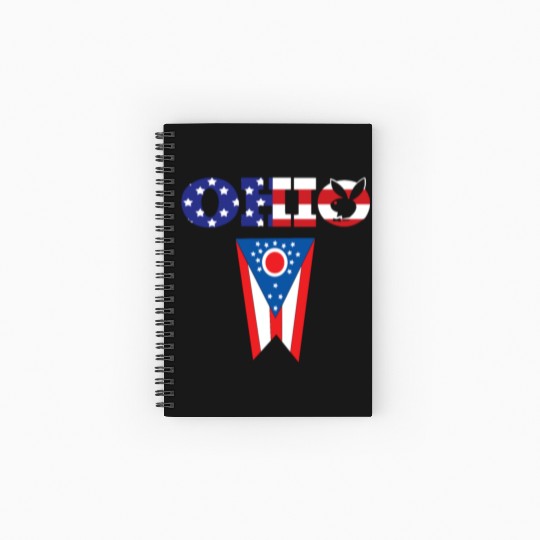 State of Ohio Pride Striped Graphic Design Spiral Notebooks   Ruled Line