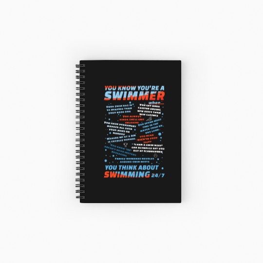 Swimmer Definition Funny Spiral Notebooks   Ruled Line