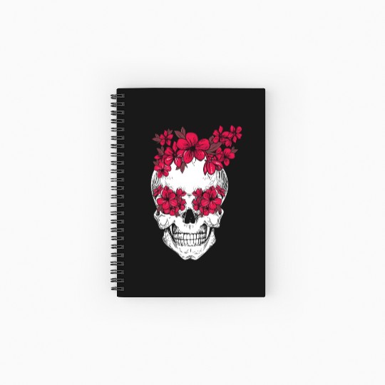 Mexican Skull Flower Lover Florist Cinco de Mayo Spiral Notebooks   Ruled Line