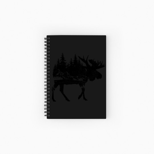 Moose Nature Mountains Hiking Camping Hunter Gift Spiral Notebooks   Ruled Line