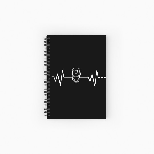 Heartbeat Ironman Iron Man Mask Suit Tony Stark Spiral Notebooks   Ruled Line
