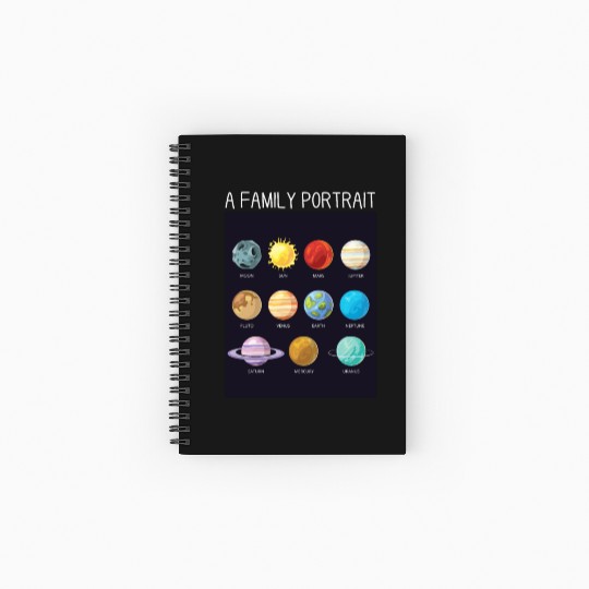 Outer Space Nerd Solar System Planets Sun Moon Spiral Notebooks   Ruled Line