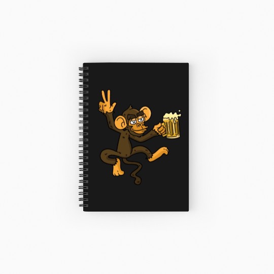 DRUNK MONKEY Beer Spiral Notebooks   Ruled Line