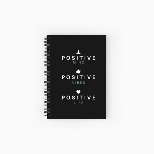 Positive Mind Positive Vibes Positive Life Gift Spiral Notebooks   Ruled Line