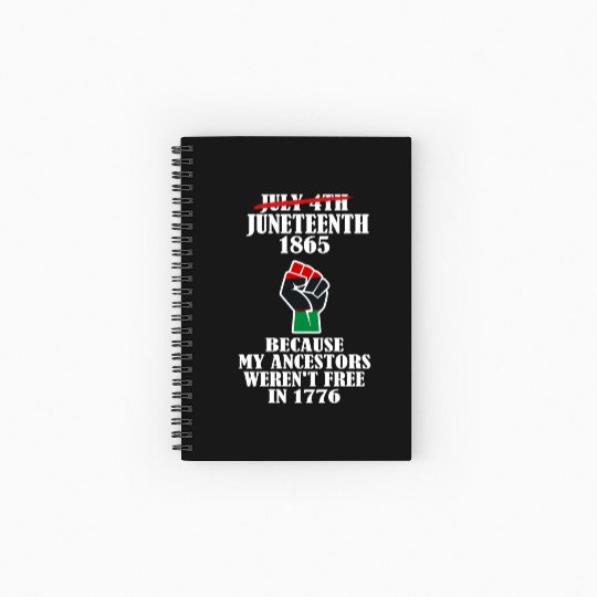 Juneteenth Ancestors Black African American Flag.. Spiral Notebooks   Ruled Line