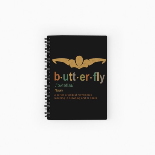 Swimming Butterfly Stroke Definition Spiral Notebooks   Ruled Line