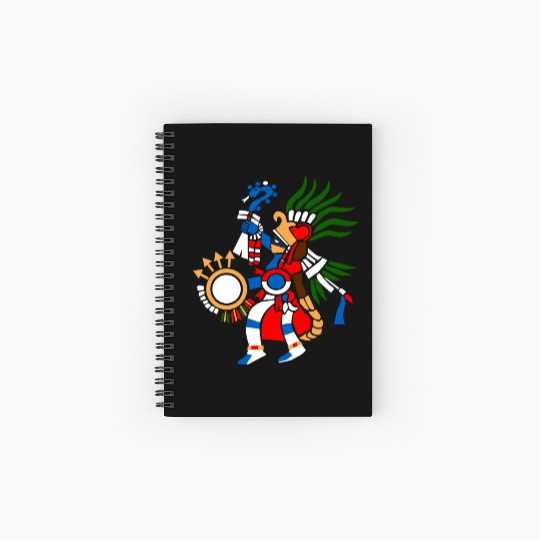 Aztec Symbol Aztec God of War Huitzilopochtli Spiral Notebooks   Ruled Line