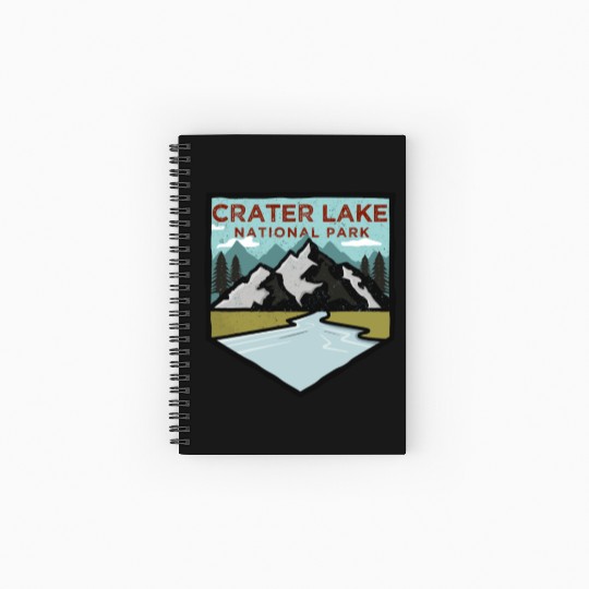 Retro Vintage Crater Lake National Park Gift Spiral Notebooks   Ruled Line