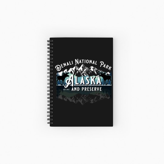 Denali National Park Alaska Ak Usa Moose Souvenir Spiral Notebooks   Ruled Line