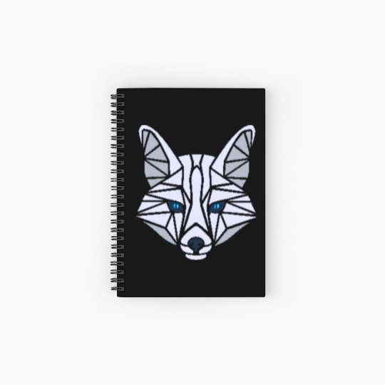 White Fox with blue eyes Spiral Notebooks   Ruled Line