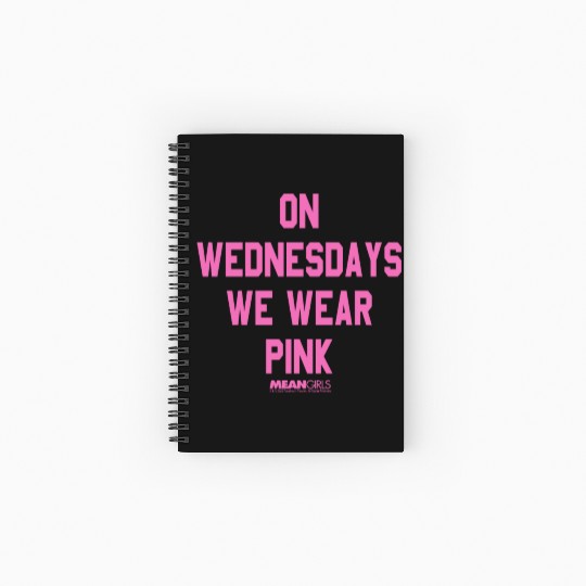 Mean Girls Pink On Wednesday Square Text Spiral Notebooks   Ruled Line