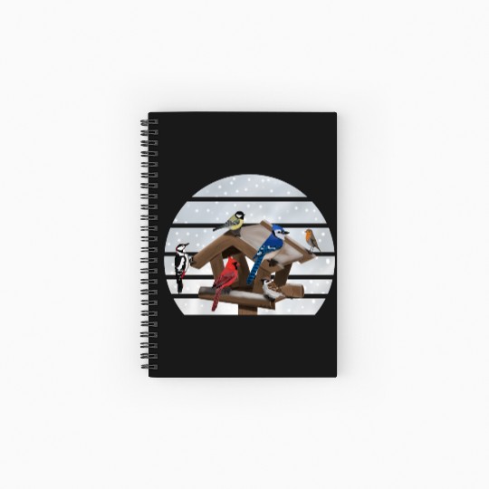 Birds Bird House Cardinal Blue Jay Robin Sparrow Spiral Notebooks   Ruled Line