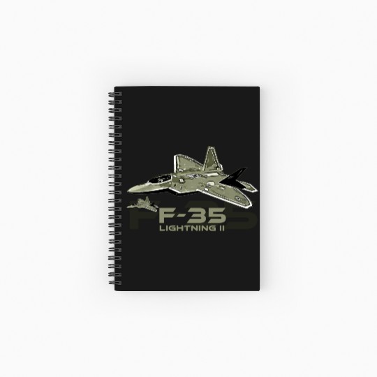 F-35 Lightning fighter jet Spiral Notebooks   Ruled Line