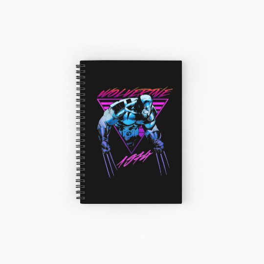 M-a-r-v-e-l W-o-l-verine Neon Retro Logan Graphic Spiral Notebooks   Ruled Line