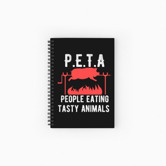 Funny P E T A People Eating Tasty Animals Design Spiral Notebooks   Ruled Line