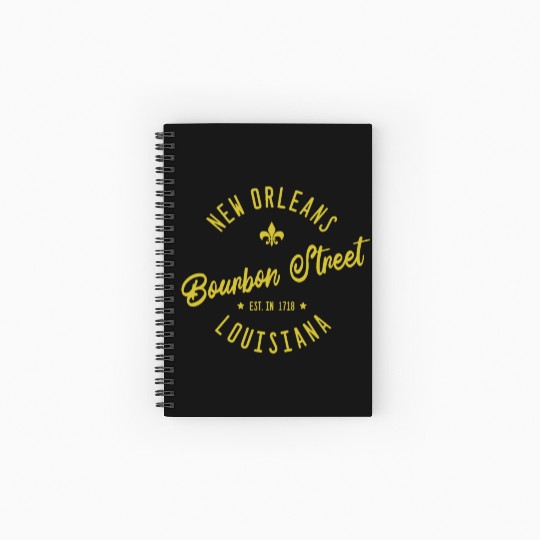 New Orleans Bourbon Street Jazz Spiral Notebooks   Ruled Line