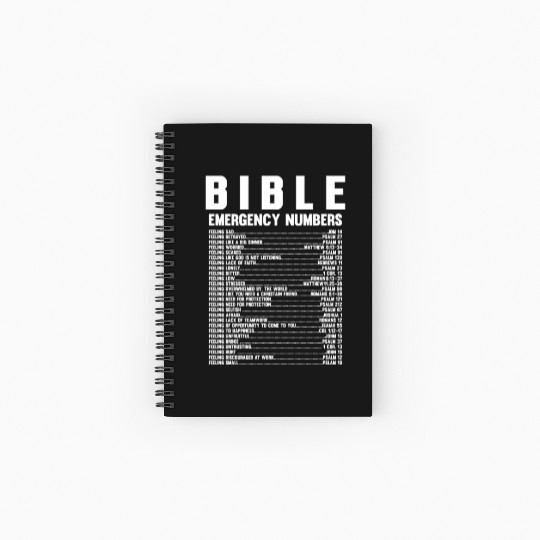 Bible Emergency Numbers Verse God Jesus Faith Spiral Notebooks   Ruled Line