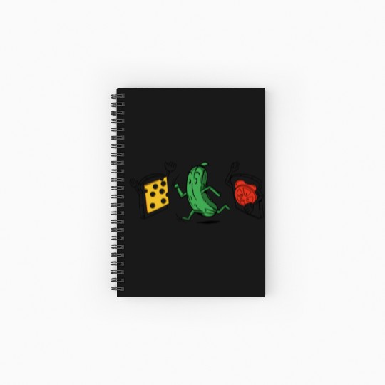 Baseball Pickle Runner Tomato Cheese Sandwich Joke Spiral Notebooks   Ruled Line