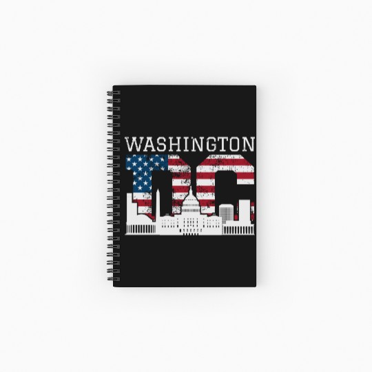 Washington Dc Capitol Hill Usa Flag Souvenir Gift Spiral Notebooks   Ruled Line