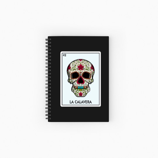 La Calavera Lottery The Skull Card Mexican Lottery Spiral Notebooks   Ruled Line