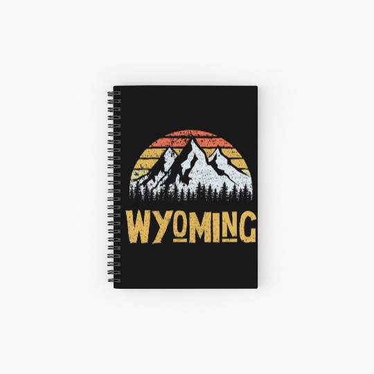 Vintage Retro Wy Wyoming Us Mountain State Spiral Notebooks   Ruled Line