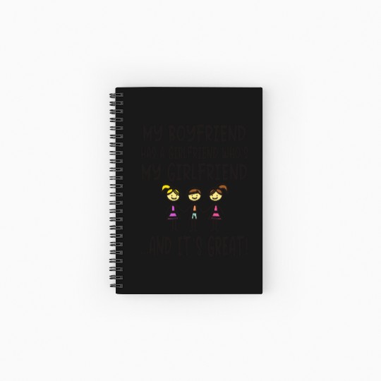 Threesome Funny Throuple Polyamory Love Polygamy Spiral Notebooks   Ruled Line